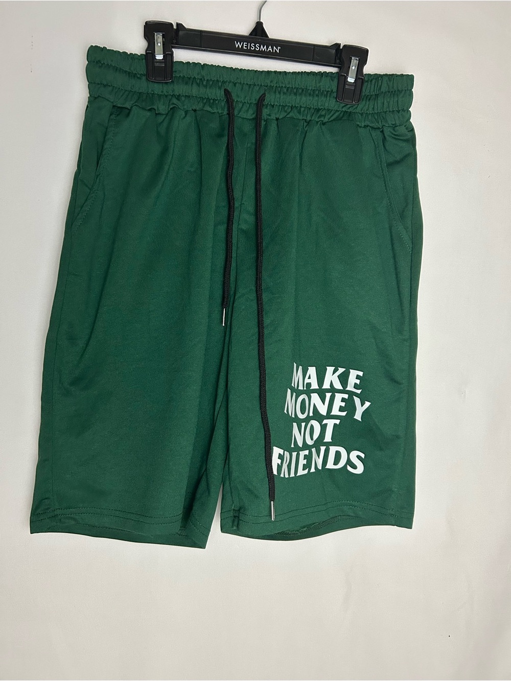 Green 'Make Money Not Friends' Men's Athletic Shorts